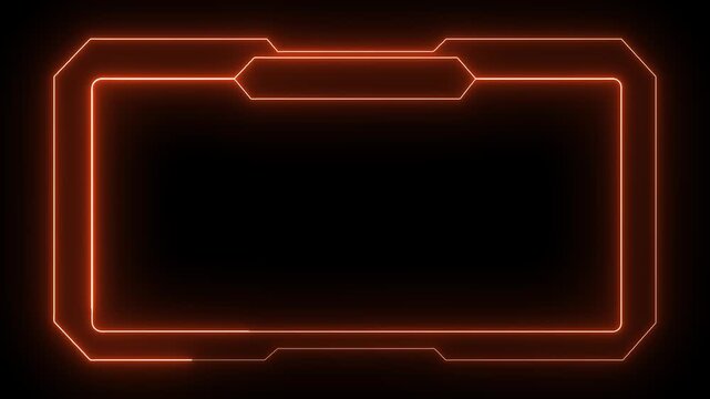 Futuristic hud frame animation with digital interface elements. Sci fi user interface layout forming dynamic tech borders. Modern heads up display design for technology screens.