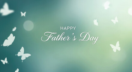 Naklejka premium Happy father's day a gentle celebration with flying birds and soft hues