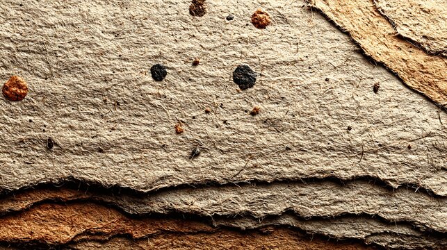 Closeup organic recycled paper surface with grainy fibers images