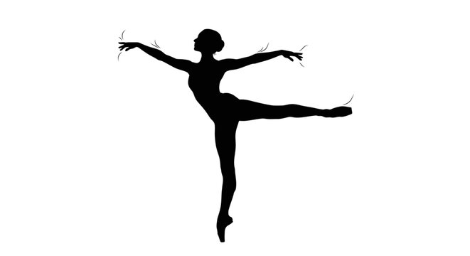 Silhouette of a Female Ballet Dancer.