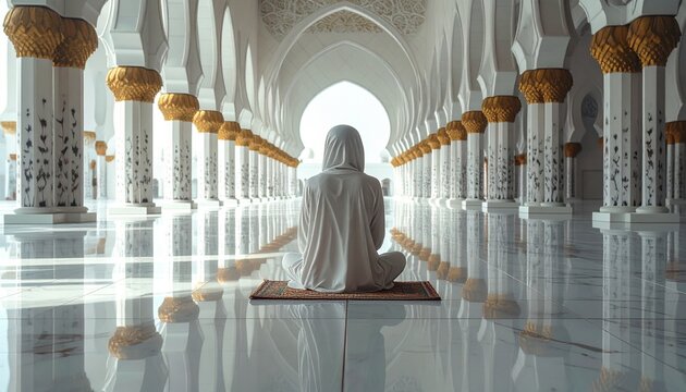 Woman in Prayer at Sheikh Zayed Mosque, Abu Dhabi.