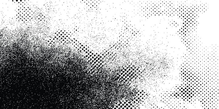 Abstract halftone background . Grunge halftone background Vector, black and white error glitch art design grunge background Dot pop art comic sport style vector .