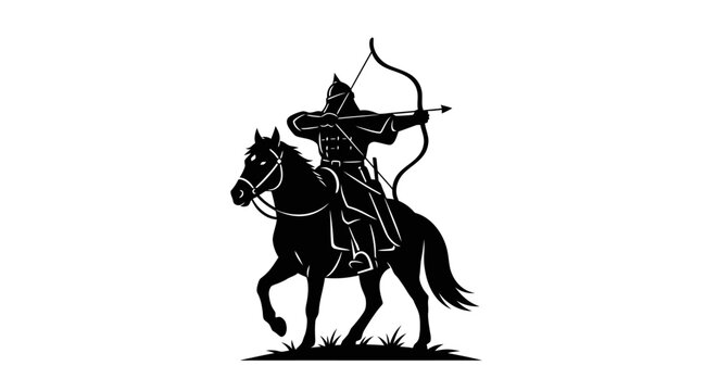 Man Riding Horse with Bow.