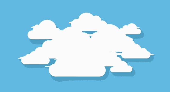 White Cloud Formation in Blue Sky.