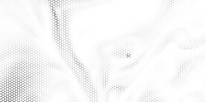 Fading triangle halftone texture gradient pattern. Abstract diagonal geometric background. Tech mosaic triangular halfton gradation. Vector vanishing corner arrow wallpaper for banner, booklet, poster