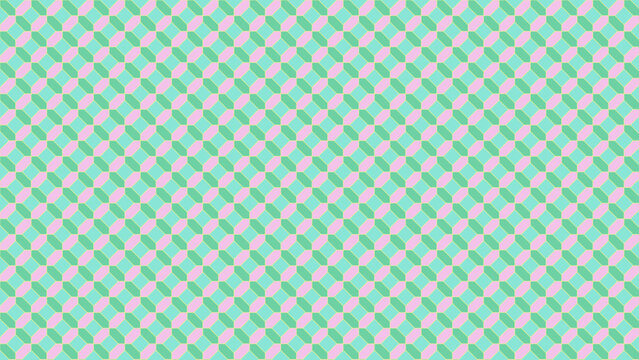 Mint green and pink octagon tile seamless pattern soft elegant geometric background, 16:9 ratio