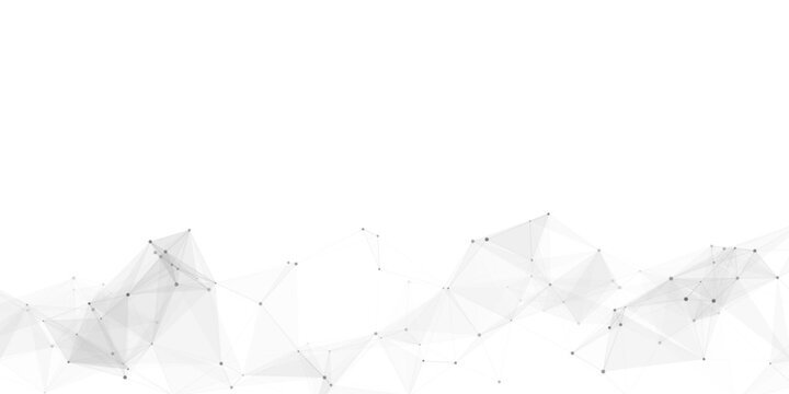 Abstract grey plexus network connection border texture background. This minimalist geometric wireframe mesh establishes an elegantly sophisticated lower framing optimized for contemporary presentation