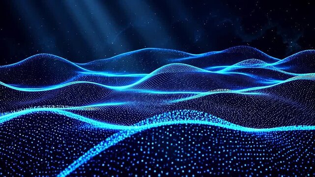 Blue digital wave pattern ideal for sleek commercial backgrounds and title sequences