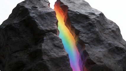 Naklejka premium Rainbow emerging from rock crack