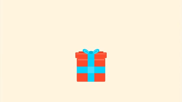 2026 New Year Sale Animation with Opening Gift Box and Confetti