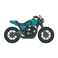 Fototapeta premium Motorcycle Vector – Minimalist Flat Design