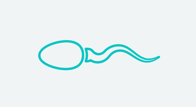Sperm Cell Icon, Medical Symbol, Fertility and Reproduction Concept, Minimalist Design