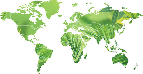 premium Green Earth Map, Global Nature, Eco-Friendly Planet, Sustainable World vector illustration © Lydia