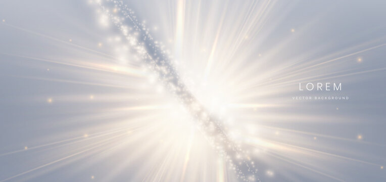 Gold ring overlapping with gold lighting effect sparkling on grey background.