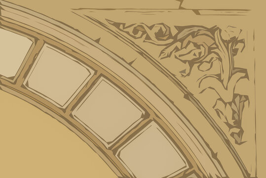 CLASSIC ARCHITECTURE - Ornaments on the facade of a very, very old classicist tenement house