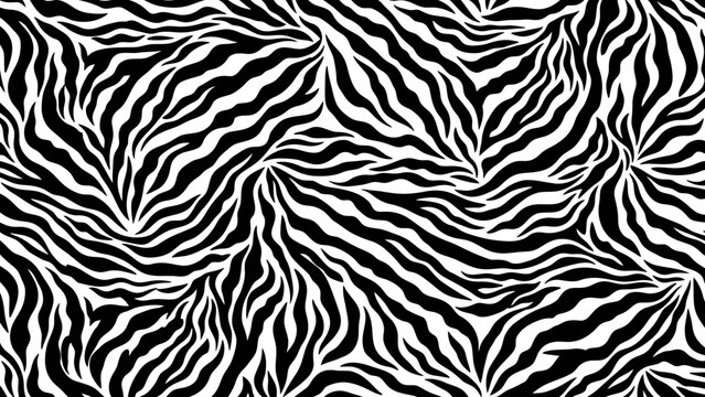 Zebra Pattern Fabric with Black and White Stripes