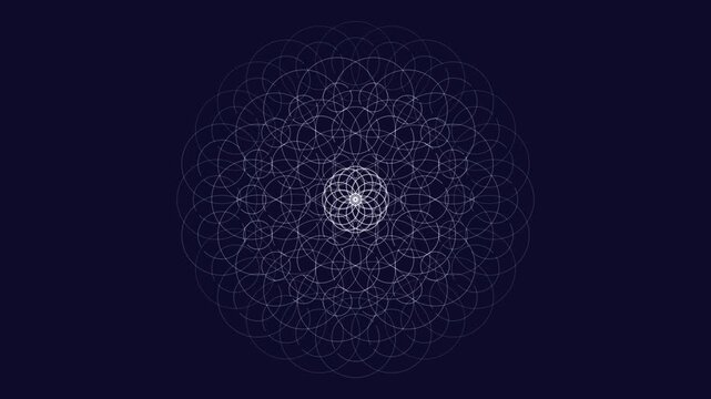 Premium 4K seamless loop of Anahata Heart Chakra Flower of Life sacred geometry breathing in a cinematic void. Ideal for VJ sets, trance visuals, meditation, and yoga studios.