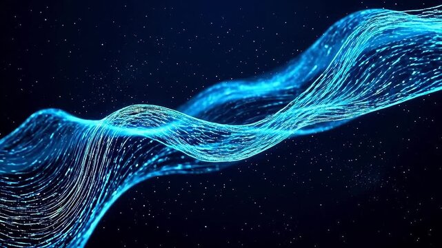 Blue glowing wave pattern representing smart infrastructure and connectivity