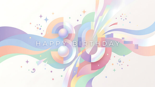 Vibrant watercolor birthday celebration background with soft pas