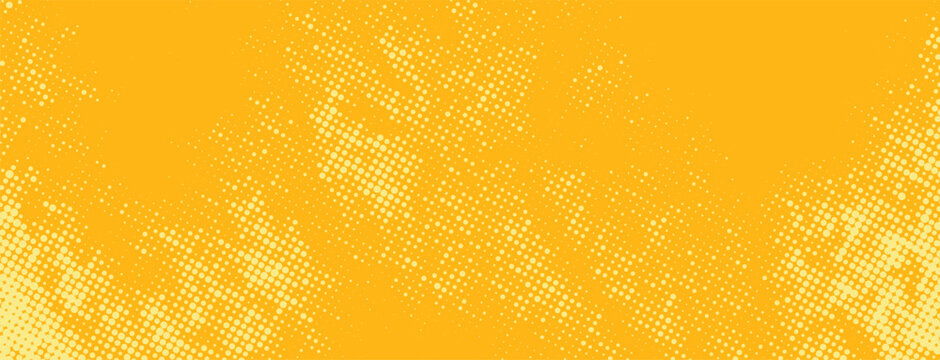 Yellow Halftone Dotted Gradient Background With Retro Comic Texture. Vektor illustration eps 10