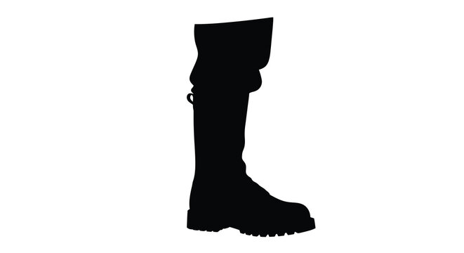 knee high boot silhouette on white background high quality professional detailed modern elegant stylish clean crisp vibrant colorful digital creative innovative contemporary premium stunning