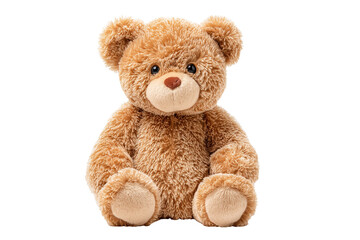 Obraz premium Adorable golden teddy bear sitting isolated on white background png