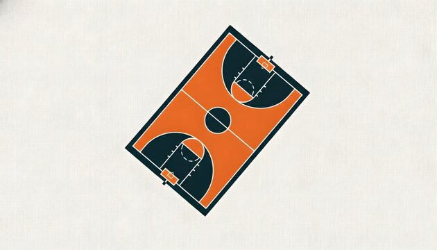 Graphic vector illustration of basketball court highlighting professional sports league event for a WNBA draft concept focused on female athlete selection and team competition