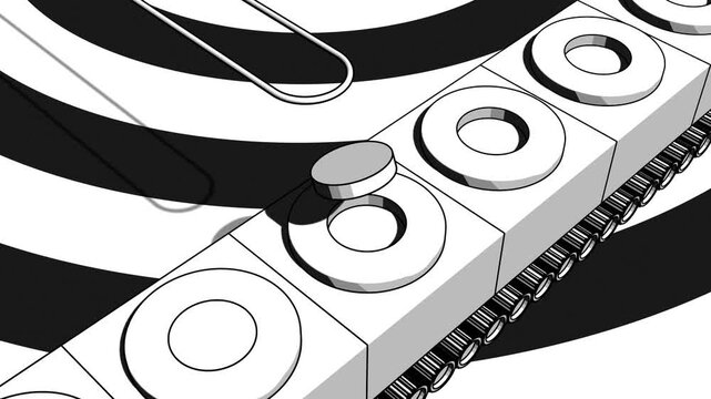 Abstract Monochrome 3D Illustration with Rounded Structures Clean Composition and Stepped Gradient Cartoon Rendering Background for Design Professionals