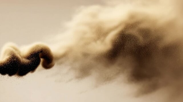 Dust Cloud in the Sky: An awe-inspiring image captures the raw power of nature, showcasing a swirling cloud of dust against the backdrop of the sky.