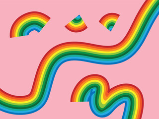 Obraz premium Colorful rainbows with vibrant gradient background abstract art for modern design