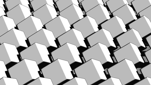 Abstract Black and White 3D Illustration with Minimal Geometry Bold Graphic Appearance and Stylized Cartoon Shading Background for Creative Advertising