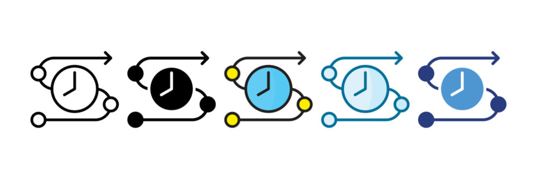 Timeline Icon Set Multiple Style Collection
