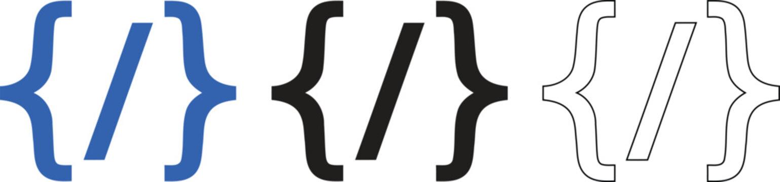 Code bracket silhouettes a visual progression of complexity