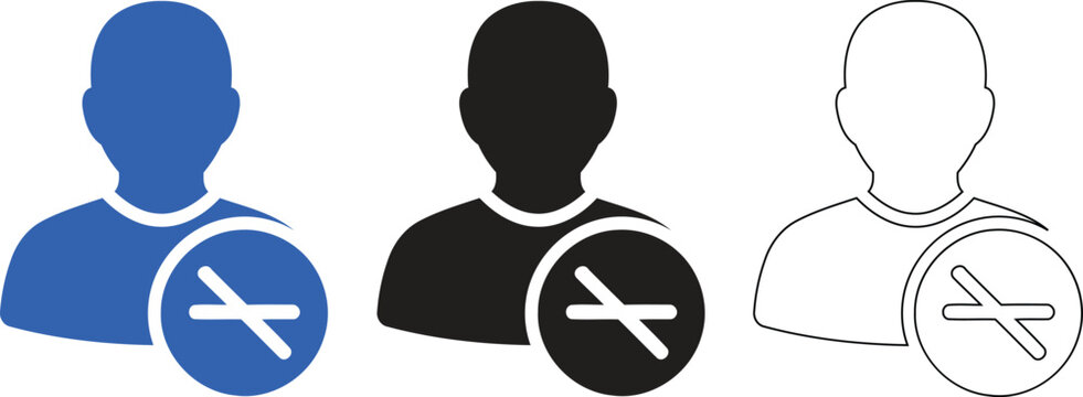 User account status icons approved rejected and pending silhouette