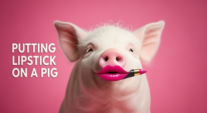 Pig with Lipstick - A Humorous Take on Superficial Improvements.
