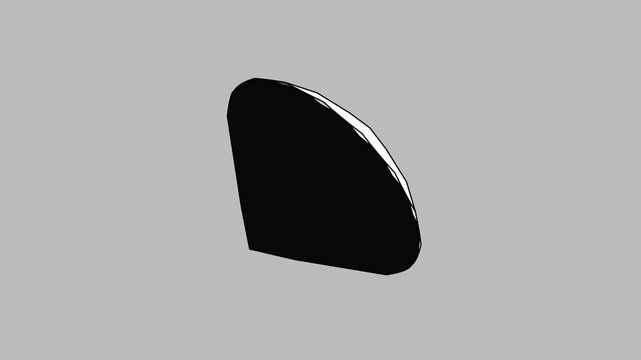 Minimal Black and White 3D Abstract Composition with Diamond Form Stylized Cartoon Geometry and Stepped Gradient Background for Marketing and Digital Content