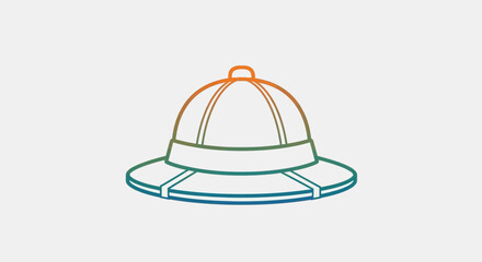 Fototapeta premium Pith Helmet Icon - Safari Hat, Explorer Gear, Adventure Symbol