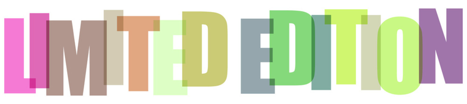 Bold multicolored text reads limited edition for special offers and promotions