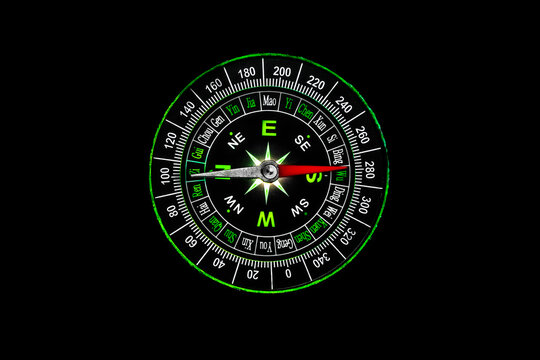a feng shui compass (known as a Luo Pan), a traditional Chinese tool used for geomancy and directional orientation