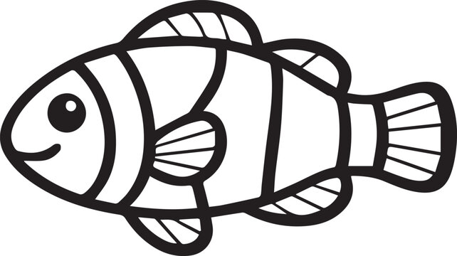Cute clownfish swimming in water Vector
