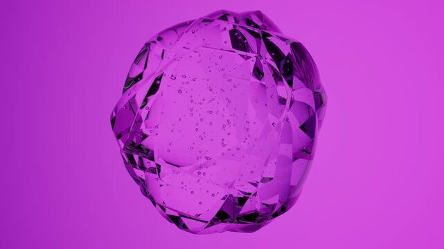 Abstract 3D Liquid Motion Scene Featuring Crystal Clear Droplet with Internal Bubbles and Bold Neon Gradient Background for Creative Marketing Campaigns