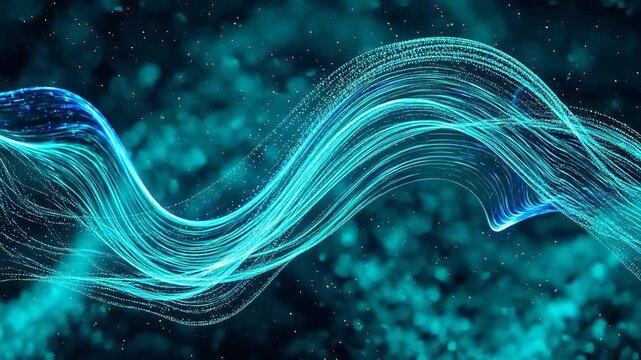 Abstract glowing wave patterns ideal for sleek commercial backgrounds and title sequences