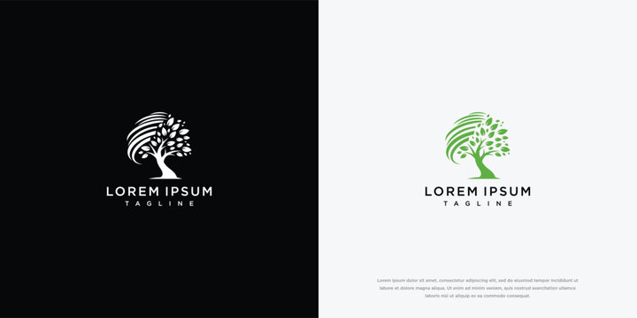 Elegant Tree Logo Design with Lorem Ipsum Text