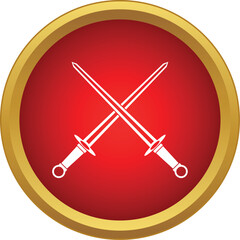 Obraz premium Crossed swords symbol representing battle, conflict, and competition