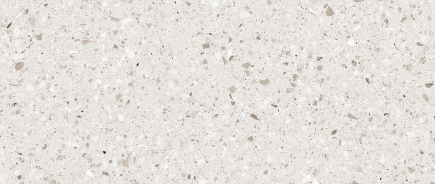 Terrazzo seamless pattern background, white marble stone texture with beige mineral chips, modern granite surface for interior design and flooring
