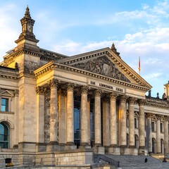 Obraz premium Grand Neoclassical Building Architecture Exterior.