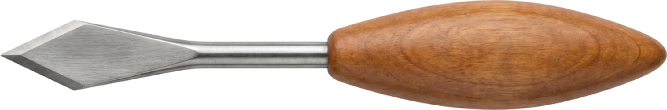 Professional steel burin engraving tool isolated on transparent background