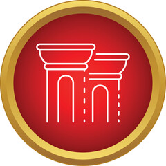 Naklejka premium Ancient architectural columns icon outlining a historical landmark element