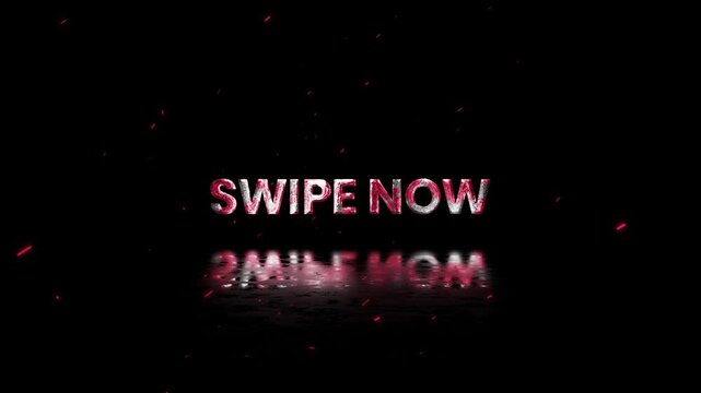 Swipe Now Rusty Metal Text Animation 4K Mobile Interaction Call to Action for App Engagement and User Experience
