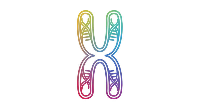 Colorful Chromosome with DNA Strands, Science and Genetics Concept